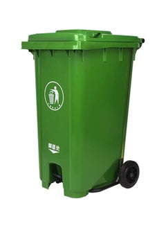 VINSTAR 240 Ltr Green Outdoor Waste Center Pedal Bins, Garbage Can Container With Attached Lid & Two Wheeled - High Density Polyethylene (HDPE) Heavy-Duty  - Image 1