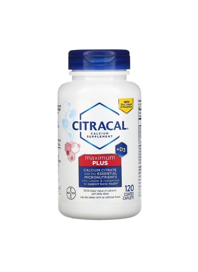 CITRACAL - Calcium Supplement   D3 Maximum Plus 120 Coated Caplets - Image 1