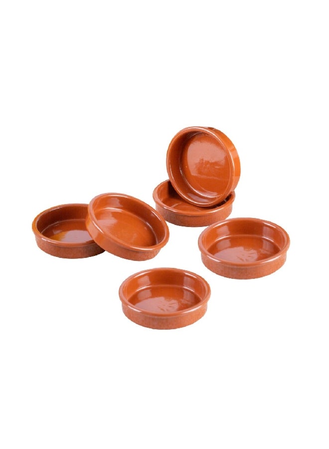 6-Piece Lead-Free Casserole Honey Terracotta 8 cm F-0108-6