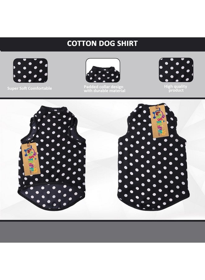 Western Era Funky Soft Cotton Dog T-Shirt, Comfortable Dog Clothing, Sleeveless Vest Puppy Outfit, Apparel (Polka Black) (Medium) (18 Inches) - Image 3