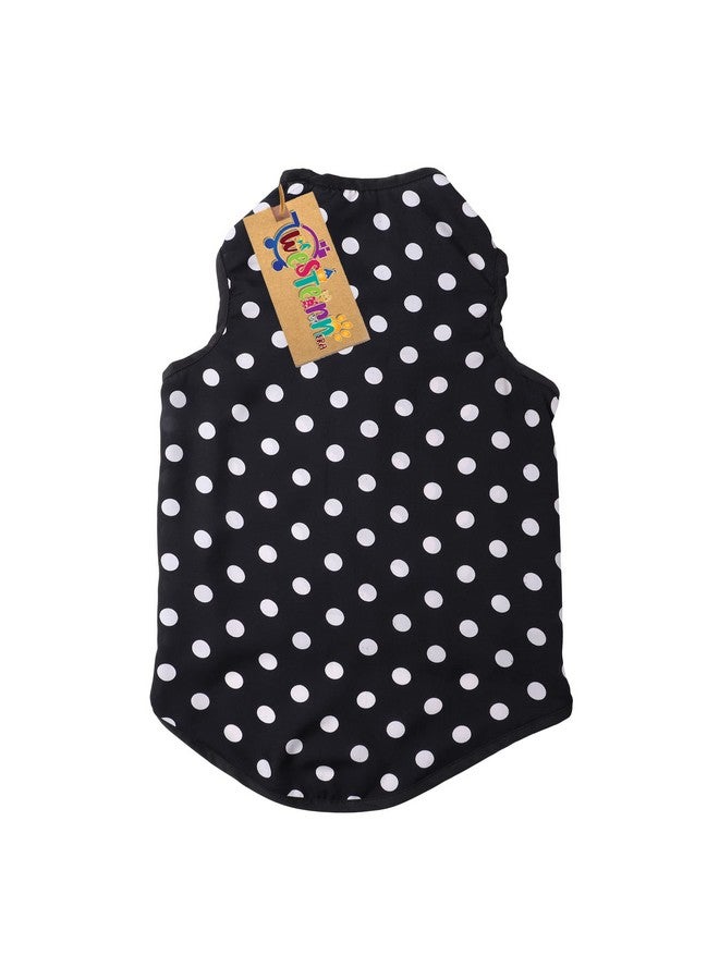 Western Era Funky Soft Cotton Dog T-Shirt, Comfortable Dog Clothing, Sleeveless Vest Puppy Outfit, Apparel (Polka Black) (Medium) (18 Inches) - Image 5