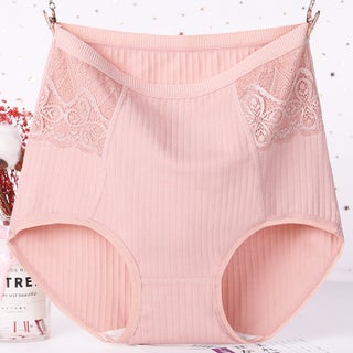 Middle-aged Mothers High-waist Mini-tummy Panties Womens Cotton Sweat-absorbent Plus Large Size Lace-trimmed Briefs Bean powder - pzsku/ZBE4CE24CDD006BEEB6FAZ/45/1746215495/059167cb-7a3e-42f3-a583-0bc2faeff304