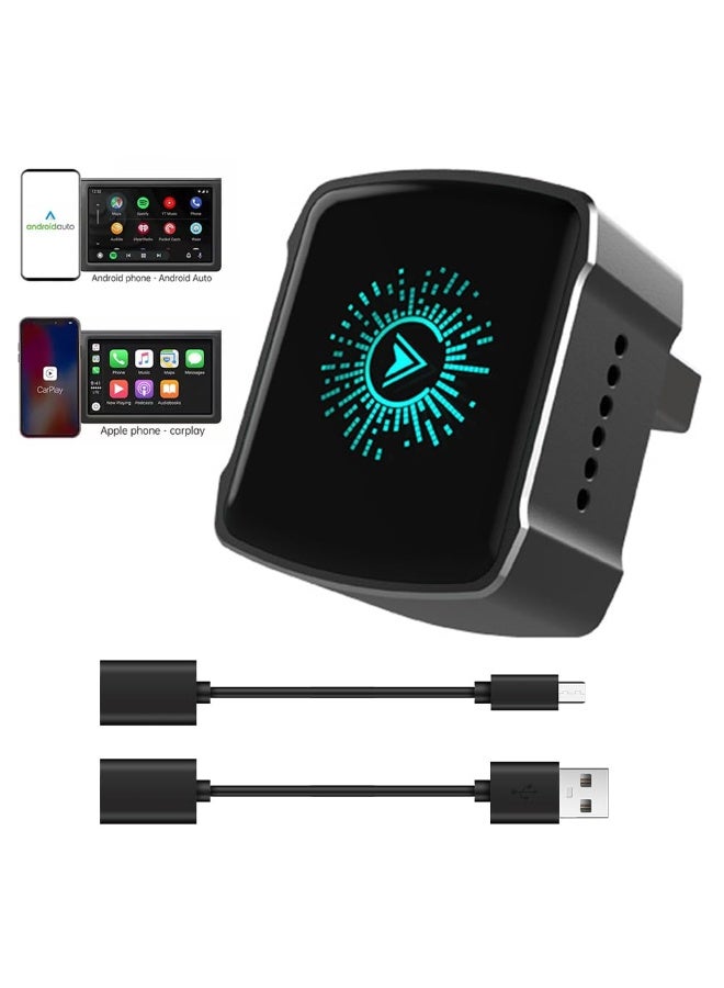 Wireless CarPlay Adapter Ai Box, Plug & Play, Auto-Reconnect, Dual-Band 2.4G/5Ghz, Ultra-Compact for Factory Wired CarPlay (iOS/Android), USB/USB-C Compatible, Low Latency, Heat Dissipation - Image 1