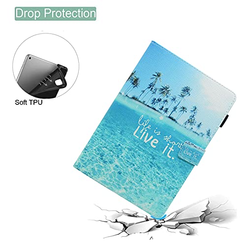 BYCeKe Case for Fire HD 8 & 8 Plus Tablet (12th/10th Generation, 2024/2022/2020 Release), Multi-Viewing Angles, Premium PU Leather Folio Stand Cover Case with Auto Sleep Wake, Beach Theme - Image 3