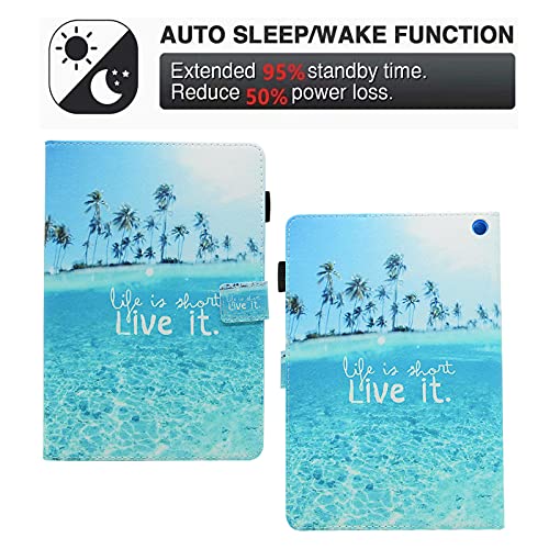 BYCeKe Case for Fire HD 8 & 8 Plus Tablet (12th/10th Generation, 2024/2022/2020 Release), Multi-Viewing Angles, Premium PU Leather Folio Stand Cover Case with Auto Sleep Wake, Beach Theme - Image 4