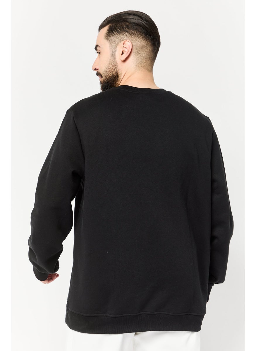 Reebok Men Sportswear Fit Long Sleeve Outdoor Sweatshirt, Black  - Image 3