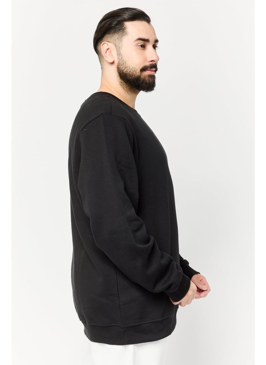Reebok Men Sportswear Fit Long Sleeve Outdoor Sweatshirt, Black  - Image 2