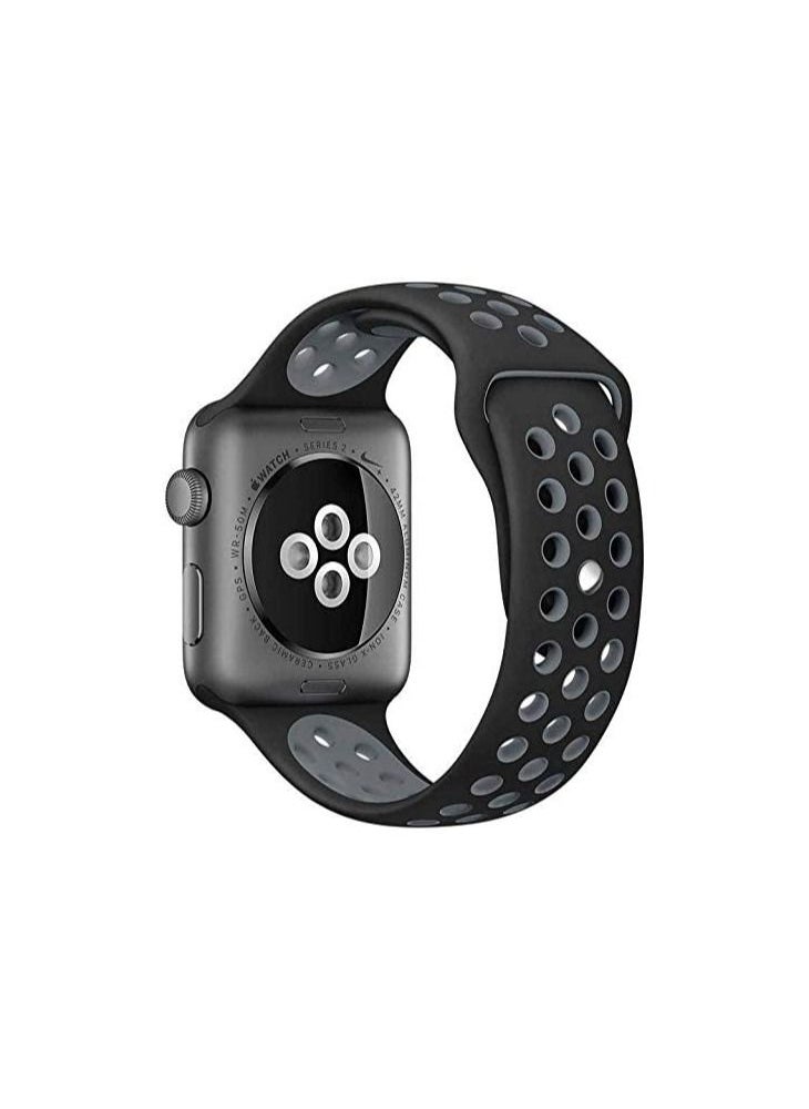 Rock Pow - Apple Watch Soft Silicone Sport Band Nike+ Sport Edition Replacement Wrist Strap Compatible for Ultra/8/7/6/5/4/3/2/1 42/44/45/49mm - Image 1