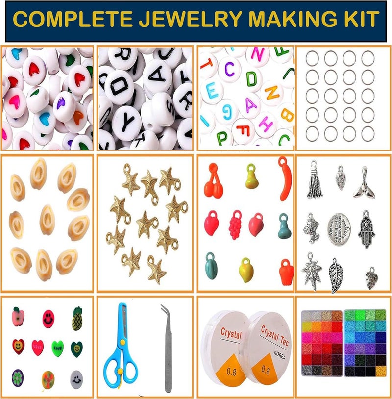 DIY Crafts DIY Crafts 4mm 12/0 28 Colors Glass Seed Beads, Charms Bracelet Jewelry Making Beads Mixed Kit Gifts for Teen Girls Crafts for Girls Ages 8-12 Birthday Gifts Christmas Pcs :- (1100)  - Image 2