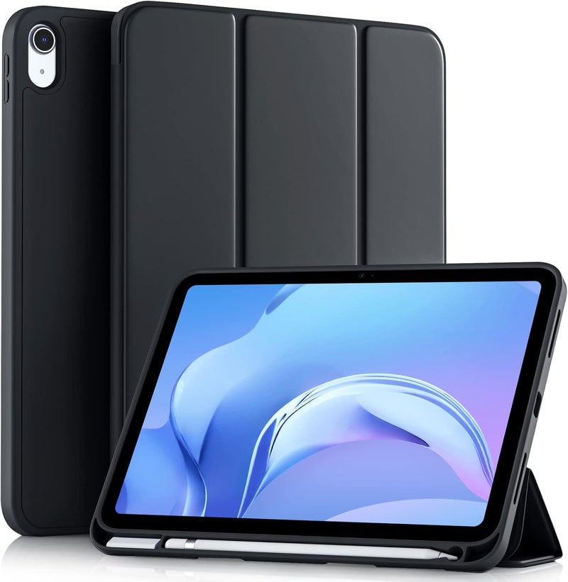 CERLINK Case for iPad (A16) 11th/10th Generation (2025/2022)-Auto Sleep/Wake Cover Pencil Holder Soft Flexible Case Recoil Series for Apple iPad 10th/11th Gen (Black) - Image 1