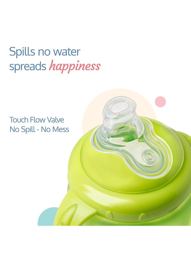 Luvlap Hippo Spout Sipper for Infant/Toddler, 225ml, Anti-Spill Sippy Cup with Soft Silicone Spout, BPA Free, Sipper with Handles, 6m+ (Green) - Image 3