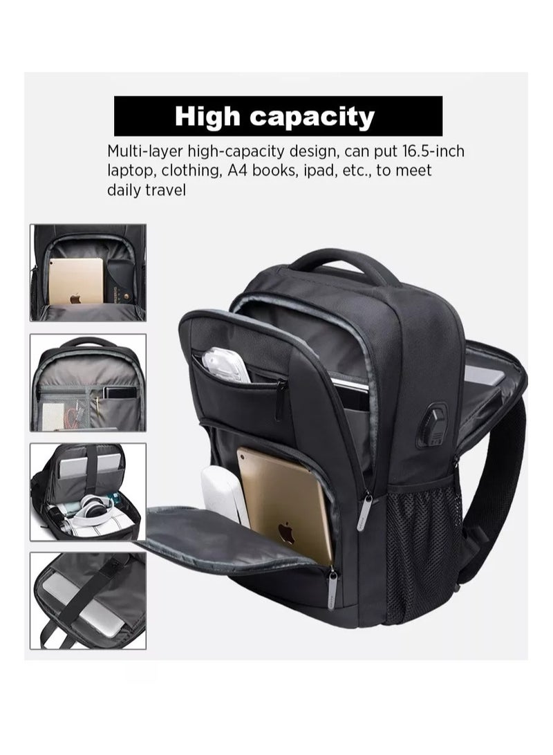 Bag New Large Capacity 15.6/17 inch Daily School Backpack USB Charging Women&Men Laptop Backpack Outdoor Travel Backpack-Grey - Image 4