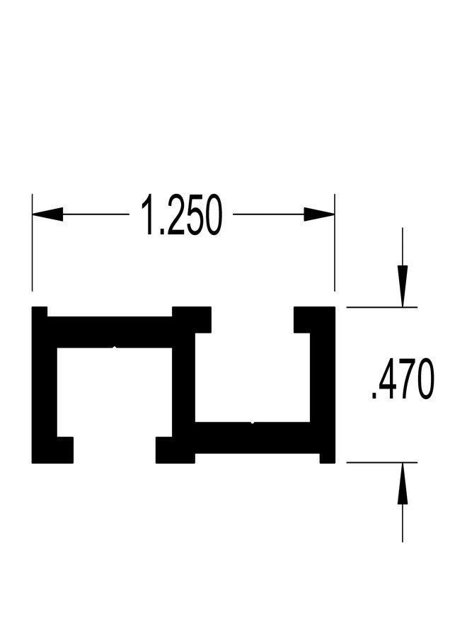 Woodriver Back-To-Back 1/4" T-Track 36" Length - Image 3