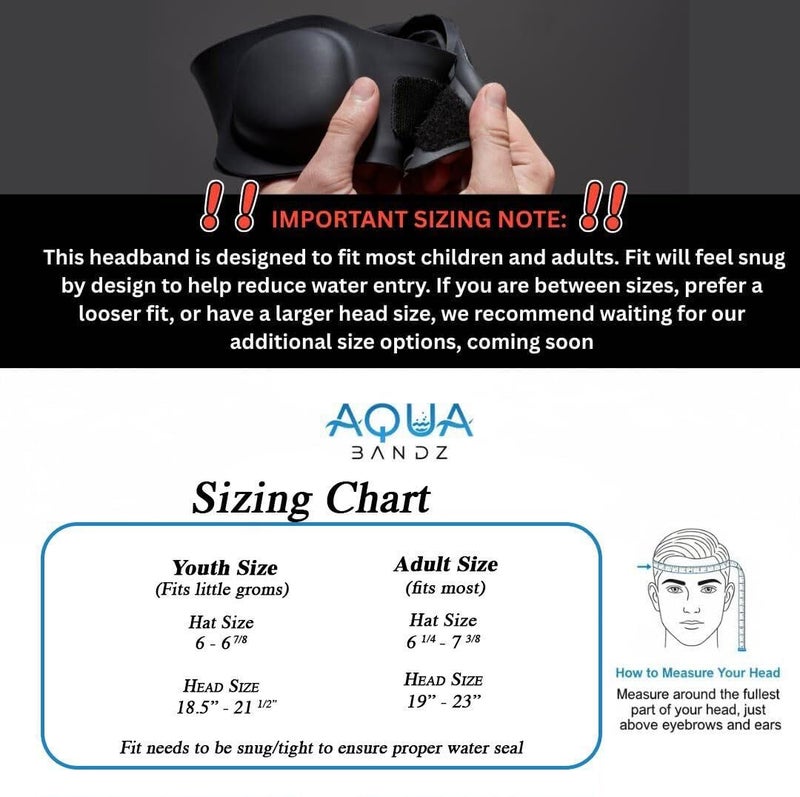 AquaBandz Swimming Headband â€“ Ear Protection for Swimmers, Prevents Water in Ears, Comfortable & Quick-Drying (Black, Adult Size) - Image 5