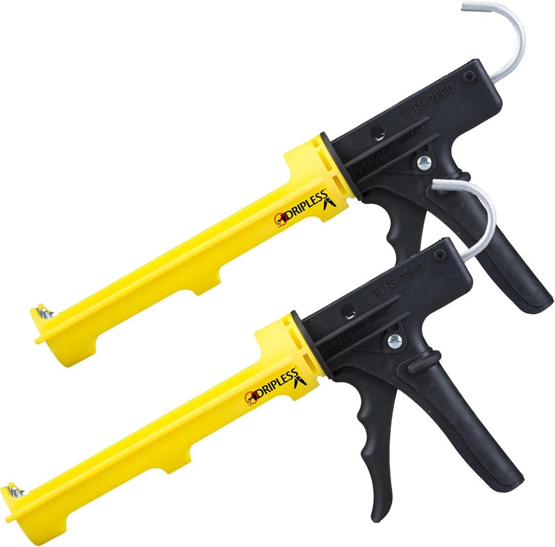Dripless ETS2000 Ergo Composite Caulk Gun | Caulking Gun for 10 oz Cartridges or Tubes | Lightweight Body | 12:1 Thrust Ratio | Pro Painter Preferred | 2 Pack - Image 1