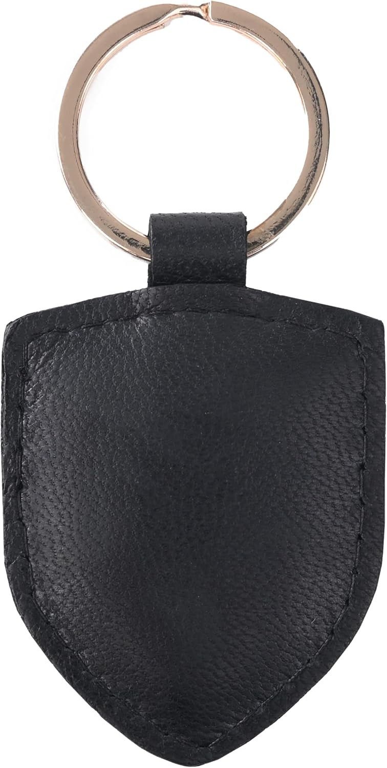 GERMANUS Black Leather Keyring - Durable Key Fob and Bag Tag - Image 2