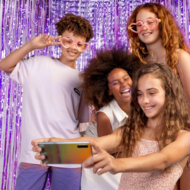 K.E.J. 2 Pack Foil Curtain Backdrop Purple Metallic Tinsel Foil Fringe Curtains Photo Booth Props for Birthday Wedding Engagement Baby Shower Bachelorette Christmas Holiday Celebration Party Decorations - Image 5