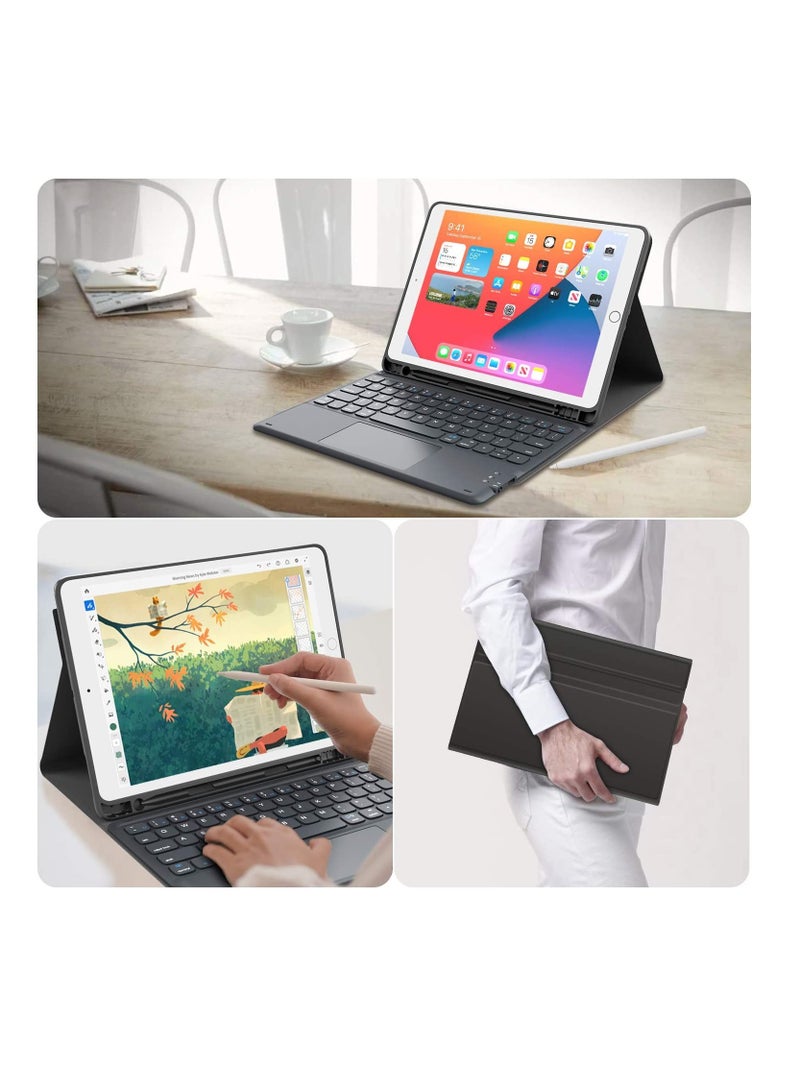 ELTRAZONE iPad Keyboard 9th Generation, Keyboard for iPad 8th Generation/7th Gen 10.2 Inch, Smart Trackpad, Detachable Wireless with Pencil Holder - Image 2