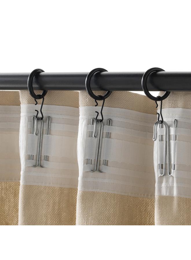 Curtain ring with clip and hook, black, 25 mm - Image 2