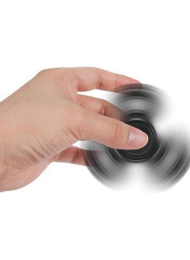 Premsons - Premsons® Hand Spinner Desk Toy - High Speed Smooth Finger Spin Sensory Fidget Stress Relief Game Play for Kids & Adults - Birthday Party Gift - Four Bearing - Black + Silver Bearing - Image 1