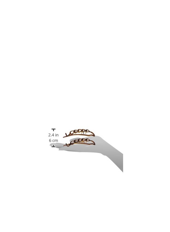 Caravan Non Metal Chain Slide Barrettes Made Of Celluloid Acetate In Tortoise Shell Pair - Image 4