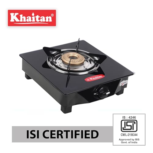 Khaitan Combo - 1 unit 1 Burner Gio Tougned Glass Gas Stove + 1 unit HF Kitchen Lighter + 1 unit HF LPG Hose Pipe (1.5 mtr) (1B Gio & Hose Pipe, Lighter Combo) - Image 2