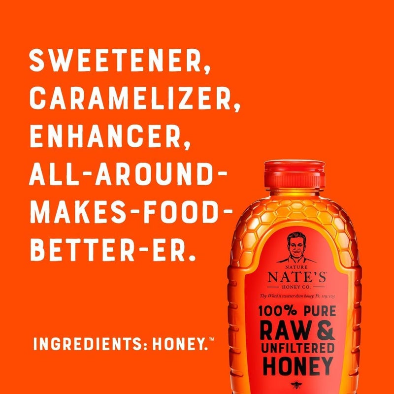 Nature Nate's Nate's 100% Pure, Raw & Unfiltered Honey - Award-Winning Taste, 32oz. Squeeze Bottle - Image 3