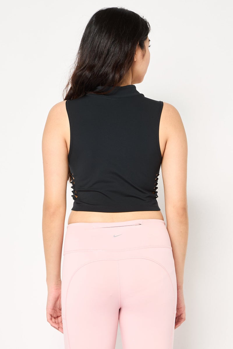 Nike Women Tight Fit Sleeveless Training Tank Top, Black - Image 4