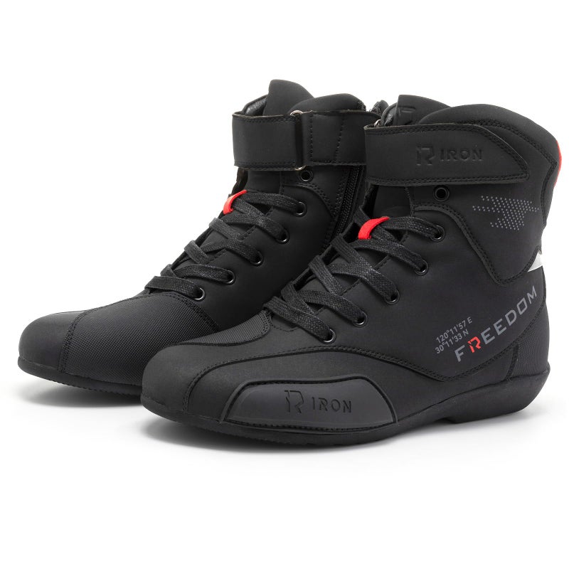 RIDEIRON Motorcycle Shoes Men CE Certified Protective Riding Boots with Anti-Slip Sole Side Zipper Road Street Motocross - Image 1