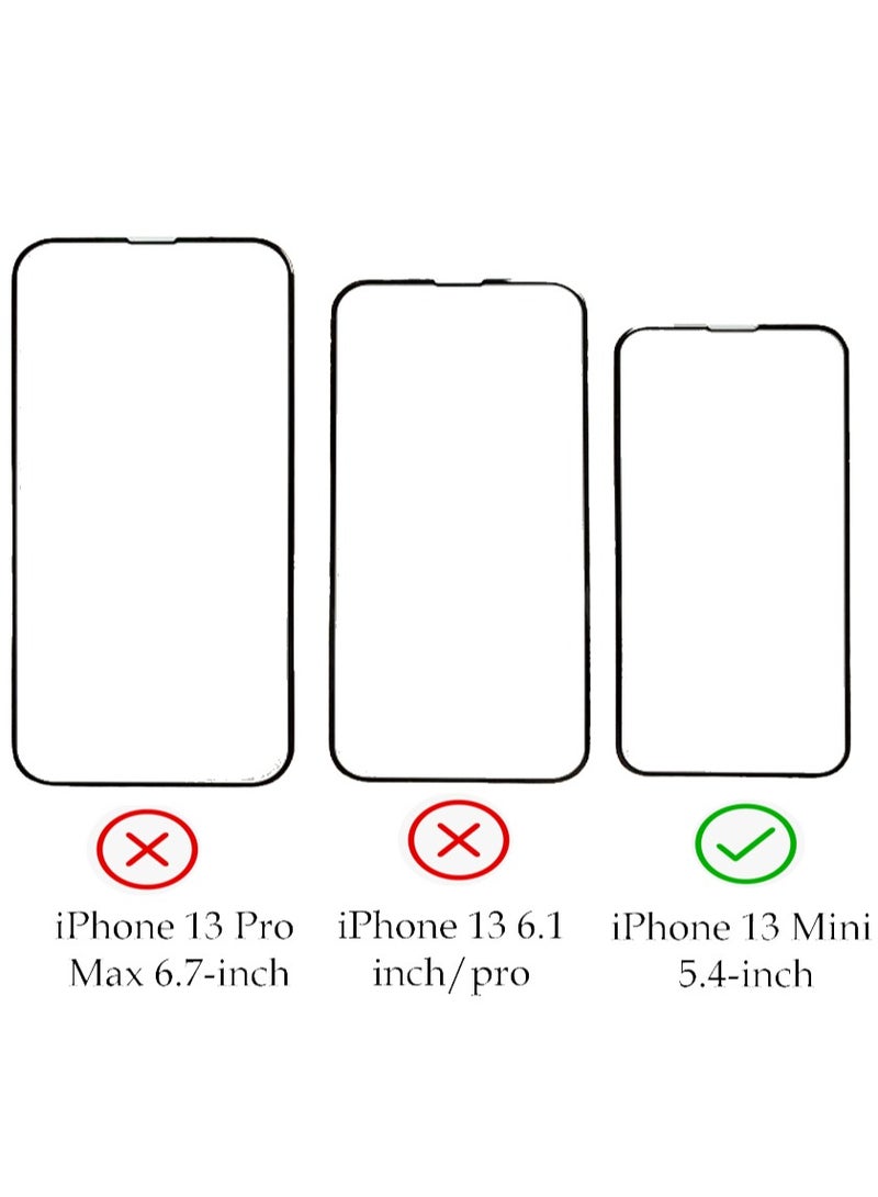 BORTONY 2 Pack Tempered Glass Screen Protector For iPhone 13 mini 5.4 Inch Clear/BLACK - Image 3