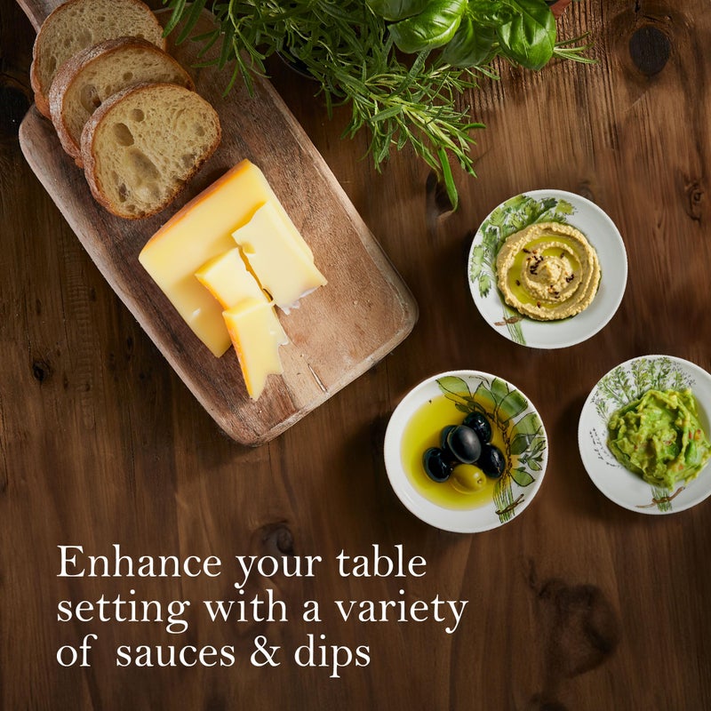 Rosanna Erbe Italiane Dipping Dishes â€“ Porcelain Sauce Dishes, Perfect Side Dish Bowls for Bread, Olive Oil, Condiments & Dips - Image 4
