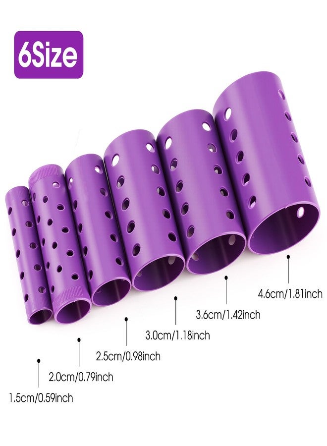 WILLBOND 141 Pcs Hair Rollers Set Include Plastic Hair Rollers with Pins and Clips(Purple) - Image 2