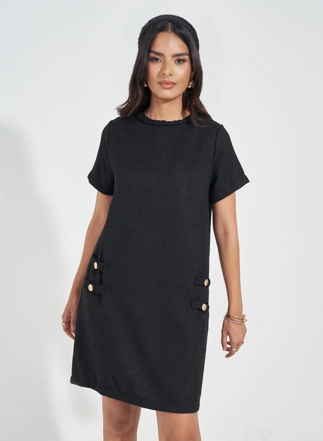 Styli Textured Mini Dress