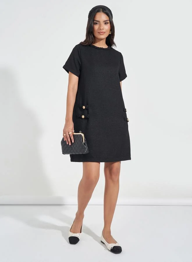 Styli Textured Mini Dress