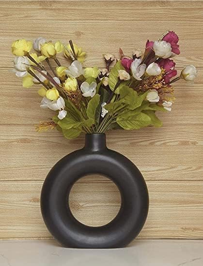 KRAFTLIK HANDICRAFTS Kraftlik Handicrafts Ceramic Ring Planter Decorative Vases for Home Decor Center Table Flowers Pot Living Room Decoration and Party Centerpieces Ring Shape Planter Flower Pot  - Image 3