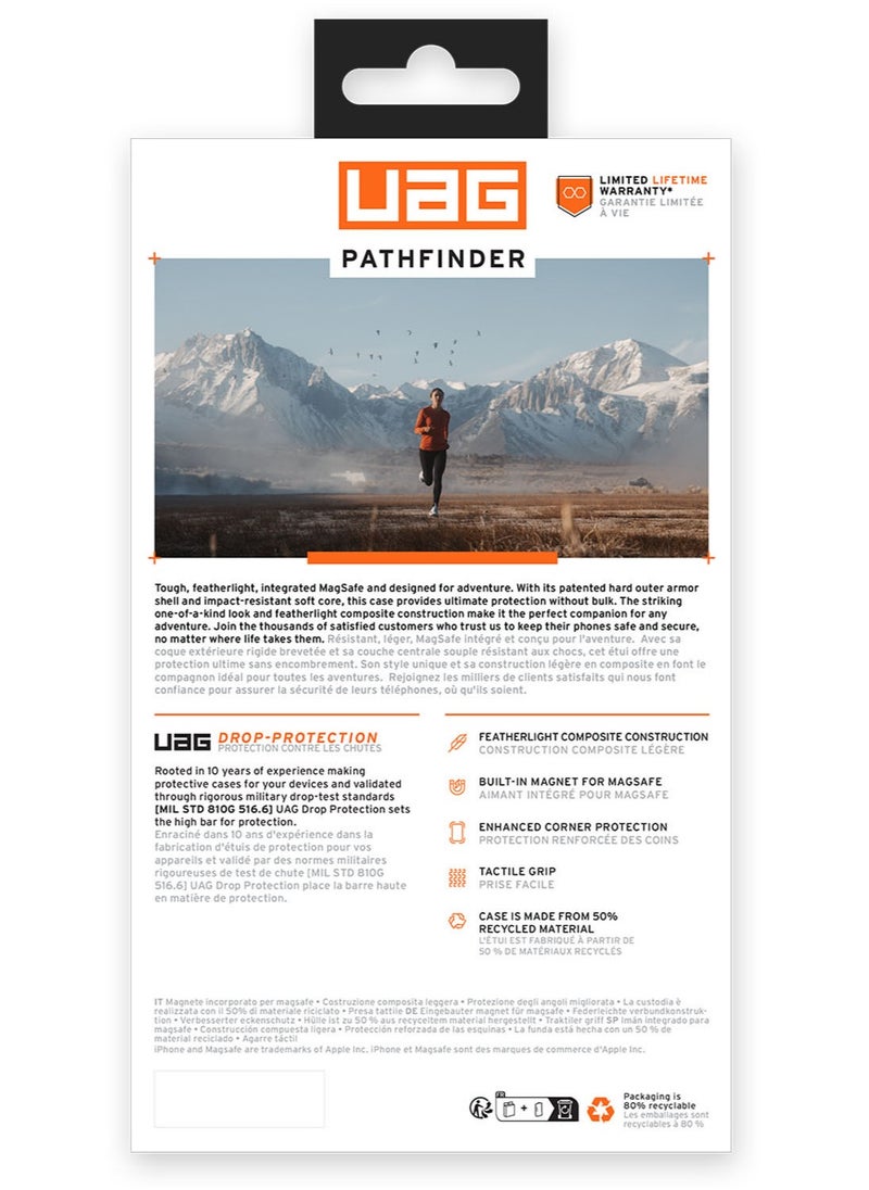 Urban Armor Gear - غطاء حماية UAG Pathfinder MagSafe لهاتف iPhone 15 Pro Max [تم اختباره من ارتفاع 18 قدمًا] - أسود - Image 1