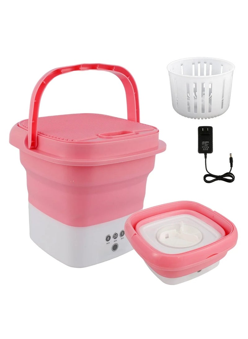 غسالة صغيرة قابلة للطي، آلة غسيل صغيرة مع سلة تصريف، غسالة خفيفة الوزن بشاشة لمس ومؤقت، غسالة لملابس الأطفال والملابس الداخلية