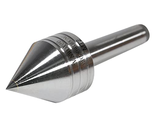 VINWOX Wood Lathe Carbide Tipped Live Center, 2MT Morse Taper Shank, 8mm Carbide Tip with 60 Degree Point - Image 1