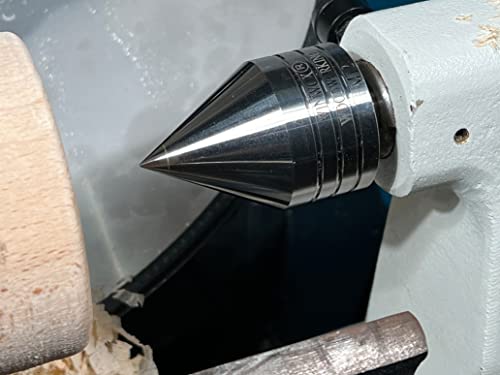 VINWOX Wood Lathe Carbide Tipped Live Center, 2MT Morse Taper Shank, 8mm Carbide Tip with 60 Degree Point - Image 2