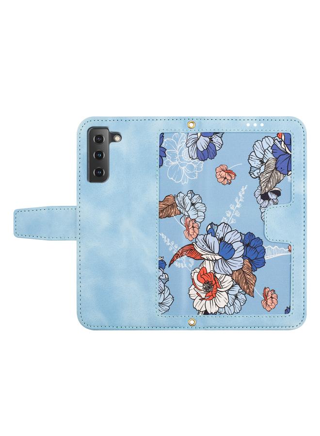 S-TOP Case For Samsung Galaxy S21 5G Floral Pattern Leather Phone Case with Lanyard - Image 3