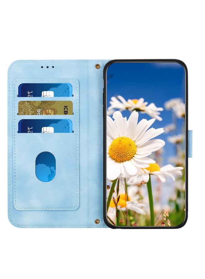 S-TOP Case For Samsung Galaxy S21 5G Floral Pattern Leather Phone Case with Lanyard - Image 5