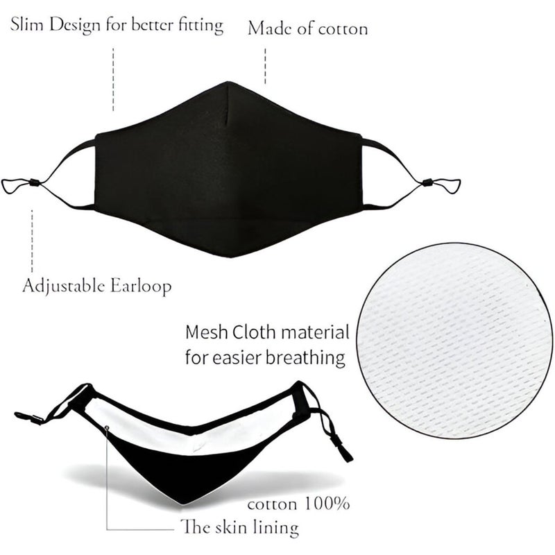 GRAPE Store Cotton Mask for Men/Women, Skin Friendly Cotton Washable Fabric, Light Weight & Comfortable Adjustable Masks for Men, Women, Kids, Adult, Mask (Pack of 12) - Image 5