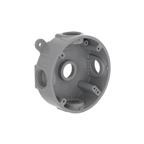 BELL Round Weatherproof Box, Five 1/2 or 3/4 in. Threaded Outlets, Gray - Image 4