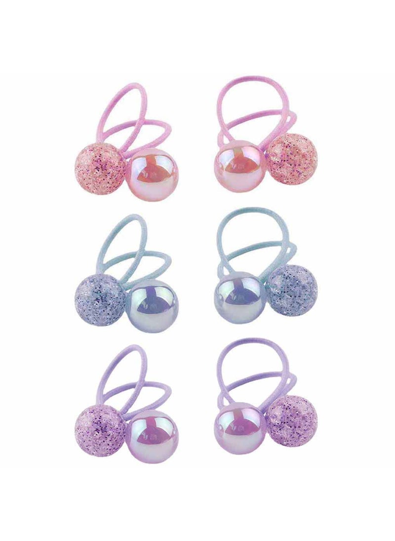 Teensery 3 Pairs Acrylic Hair Accessories Double Ball Hair Bands Elastic Ponytail Holders Bubble Hair Circles for Women and Girls 