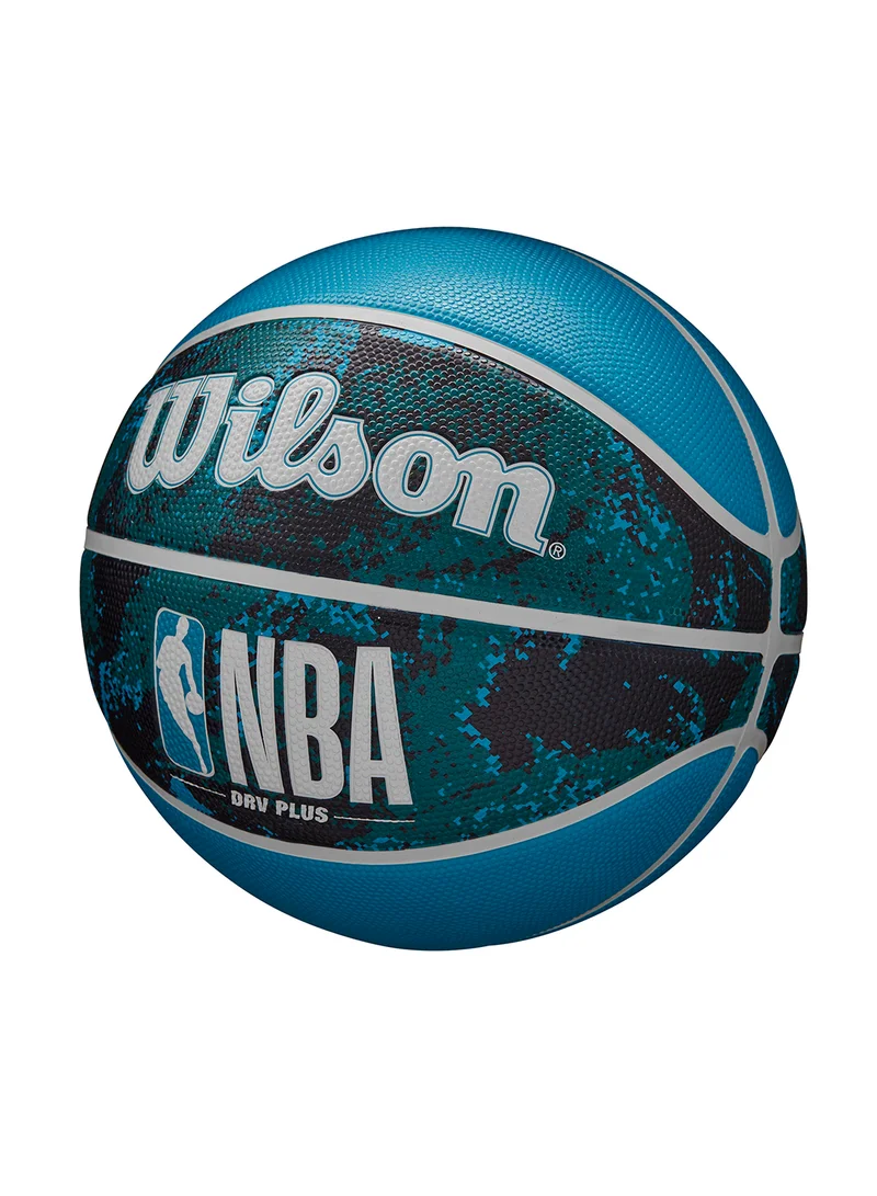 Wilson NBA Drv Plus Vibe Outdoor Basketball - Size 7 for +12 years old and Adults - Black/Blue