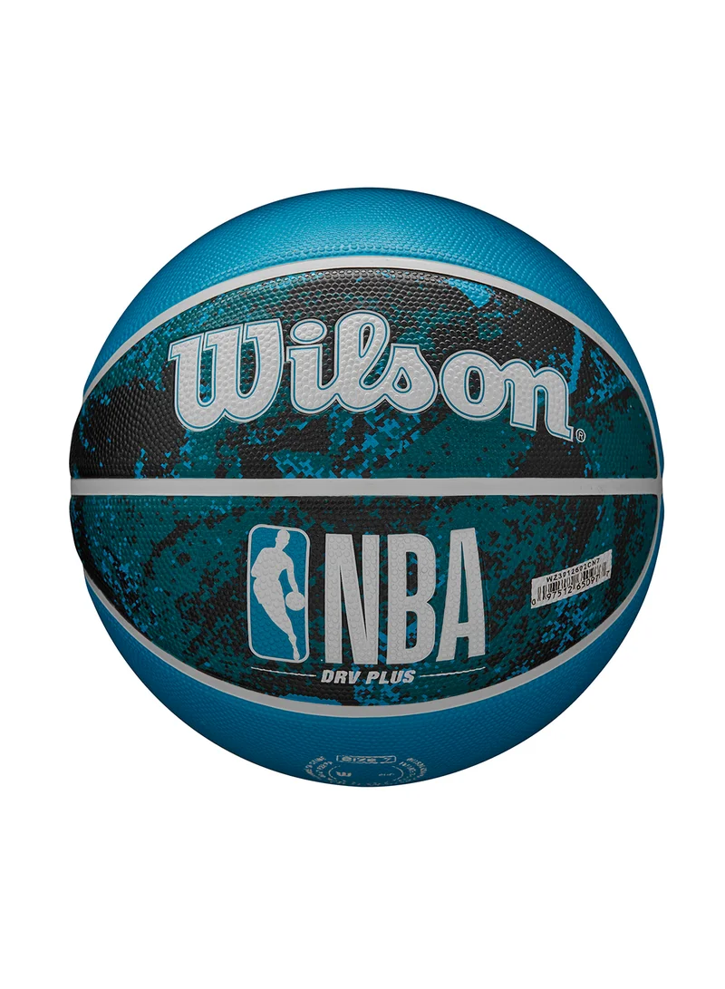 Wilson NBA Drv Plus Vibe Outdoor Basketball - Size 7 for +12 years old and Adults - Black/Blue