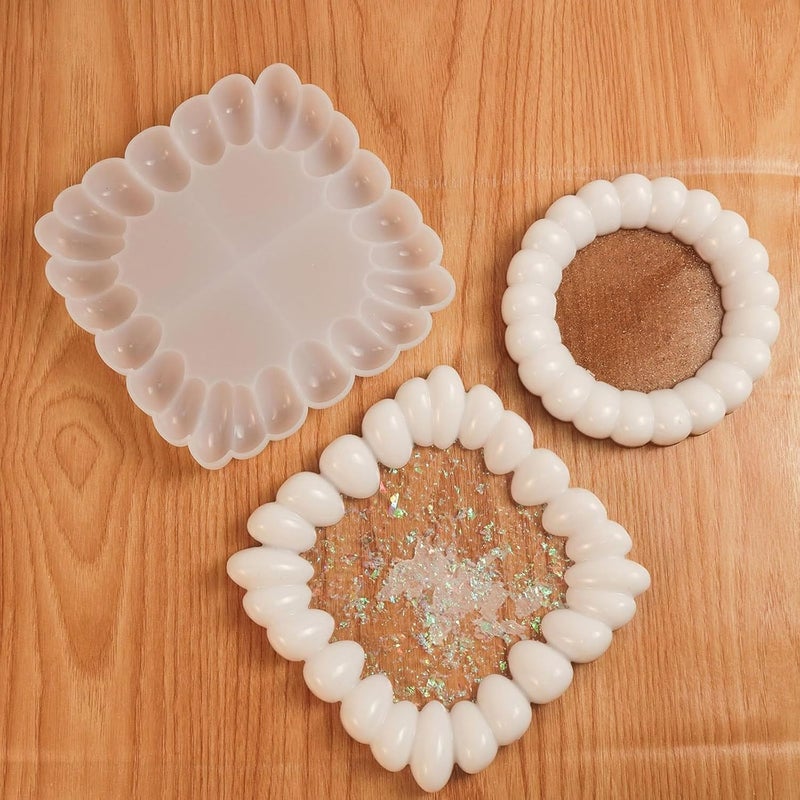 FirstTry Bubble Coaster Mould I Silicone Irregular Pebbles Epoxy Resin Deep Casting Tray I for DIY Homemade Ornament Art Crafts Jewellery Storage Ring Trinket Container Cup Mat Home Table Décor (Oval) - Image 5