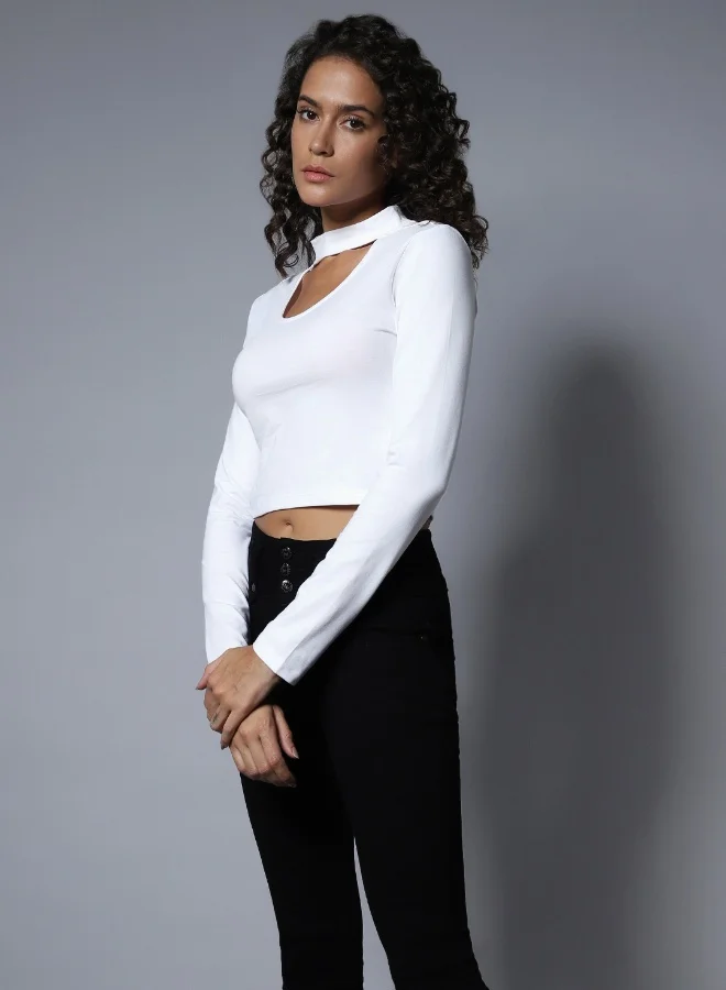 HIGH STAR Women White Tops