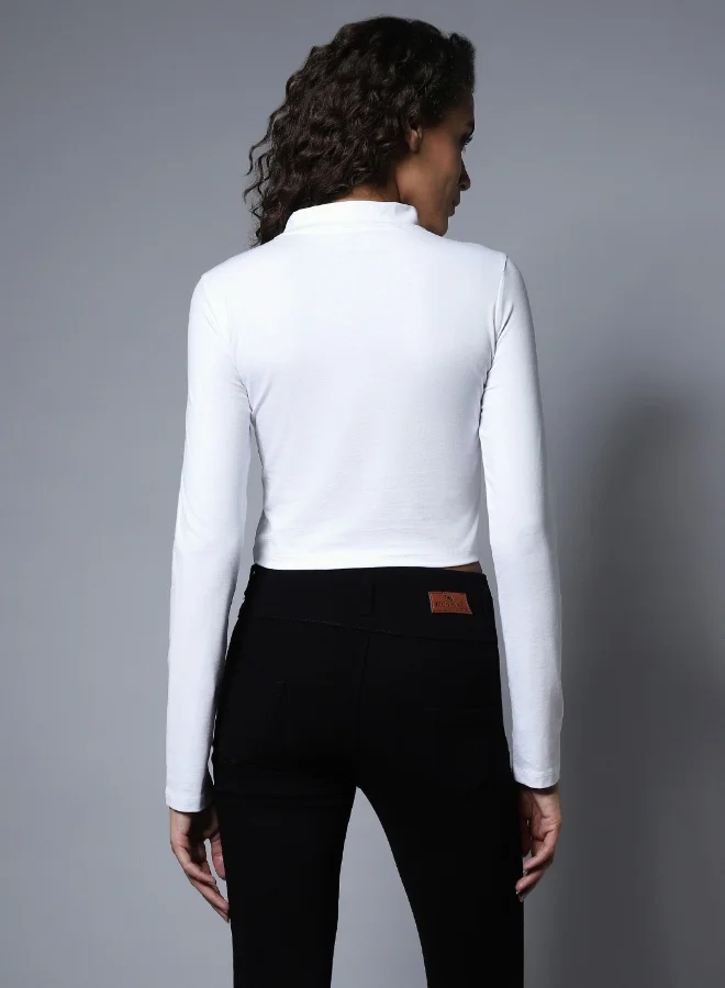 HIGH STAR Women White Tops