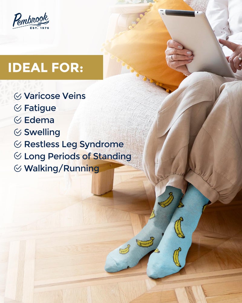 Pembrook Light Compression Socks for Women - 6 Pairs | 8-15 mmHg Cotton | Fruit Prints | Soft for Circulation and Soreness Support - Image 4